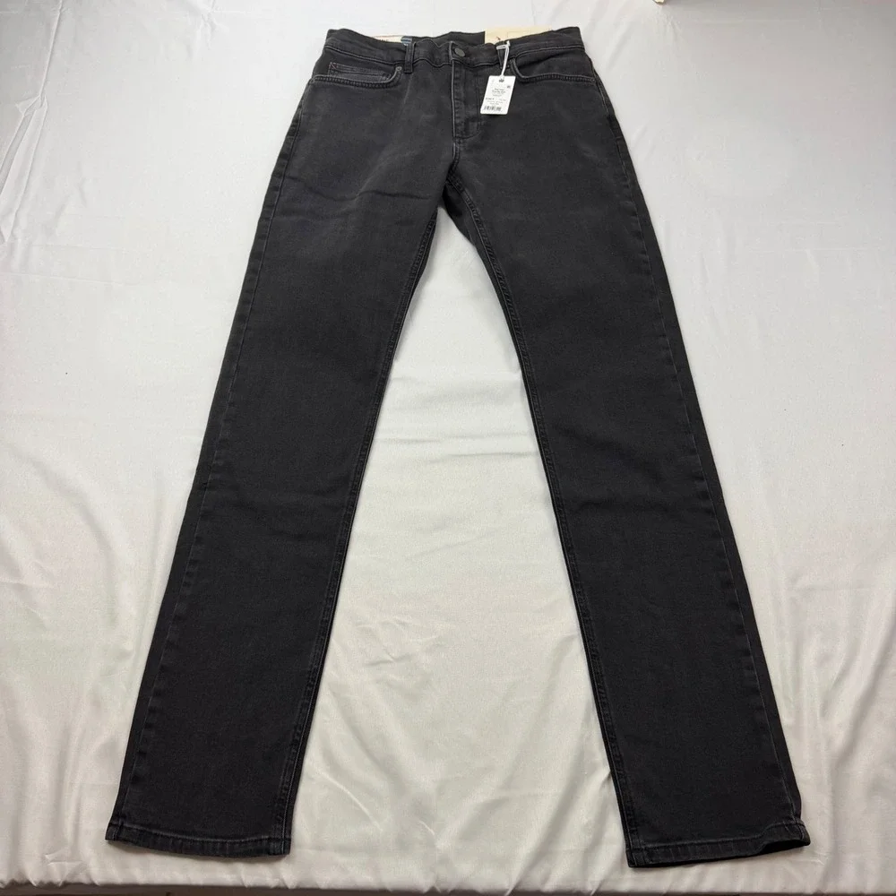 Marine Layer Jeans Mens 32x34 Washed Black Slim Straight 5 Pocket Stretch Denim